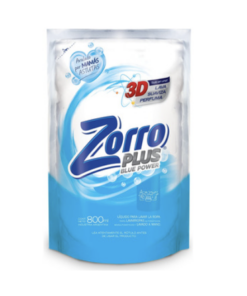 ZORRO JABON LIQUIDO x 800 ml BLUE POWER (CELESTE)