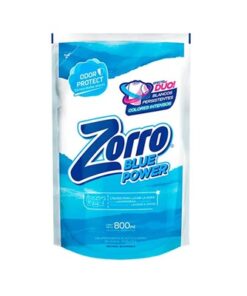 ZORRO JABON LIQUIDO x 800 ml BLUE POWER (CELESTE)